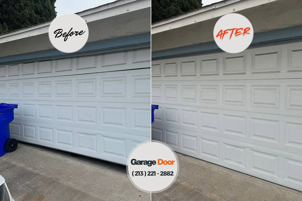 Before and after: garage door repair Cambridge, MA